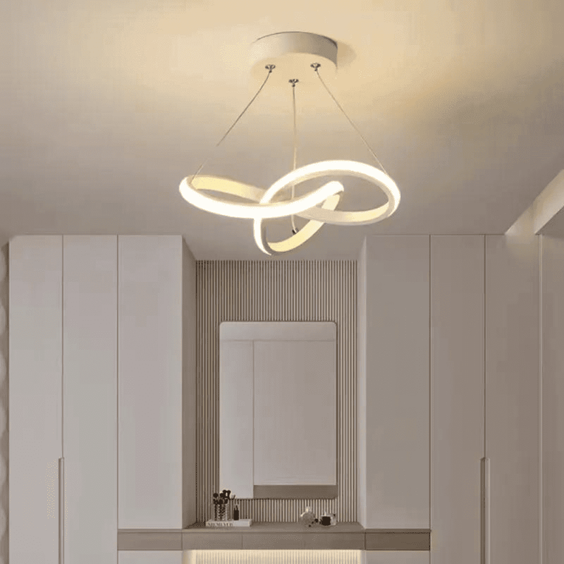 Lustre Pendente para Sala/Quarto/Cozinha LED Espiral Luz Tricolor