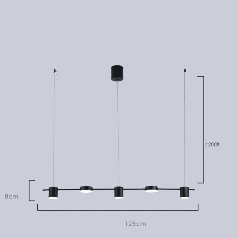 Lustre Pendente para Sala/Cozinha LED Moderno c/ 5 Lâmpadas