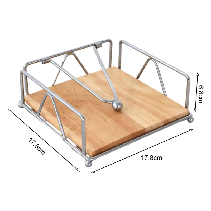 Porta Guardanapo de Mesa Inox Madeira Luxo Moderno