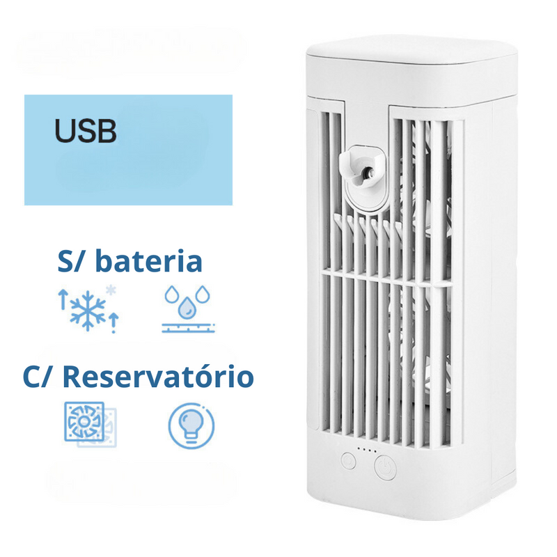 Ventilador de Ar Condicionado Portátil Com Led