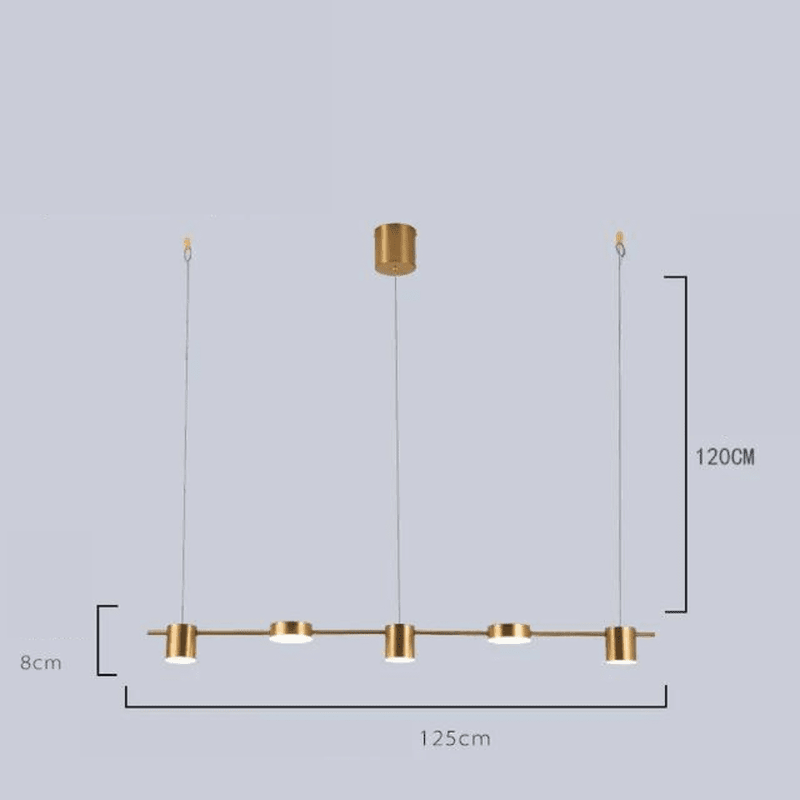 Lustre Pendente para Sala/Cozinha LED Moderno c/ 5 Lâmpadas