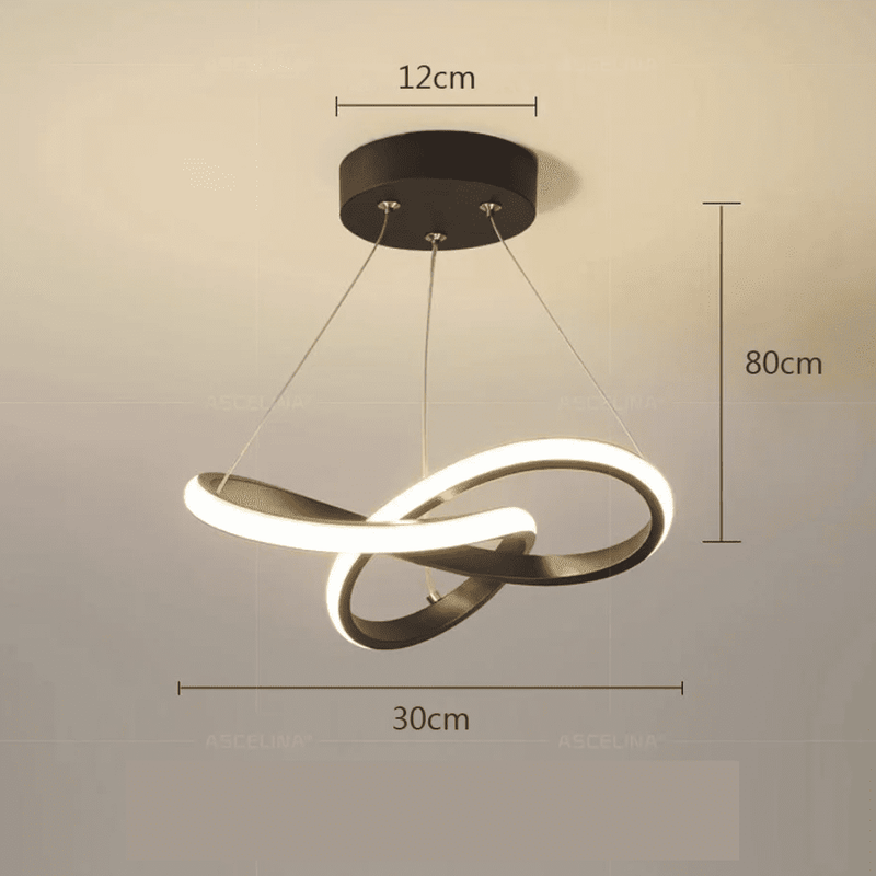 Lustre Pendente para Sala/Quarto/Cozinha LED Espiral Luz Tricolor