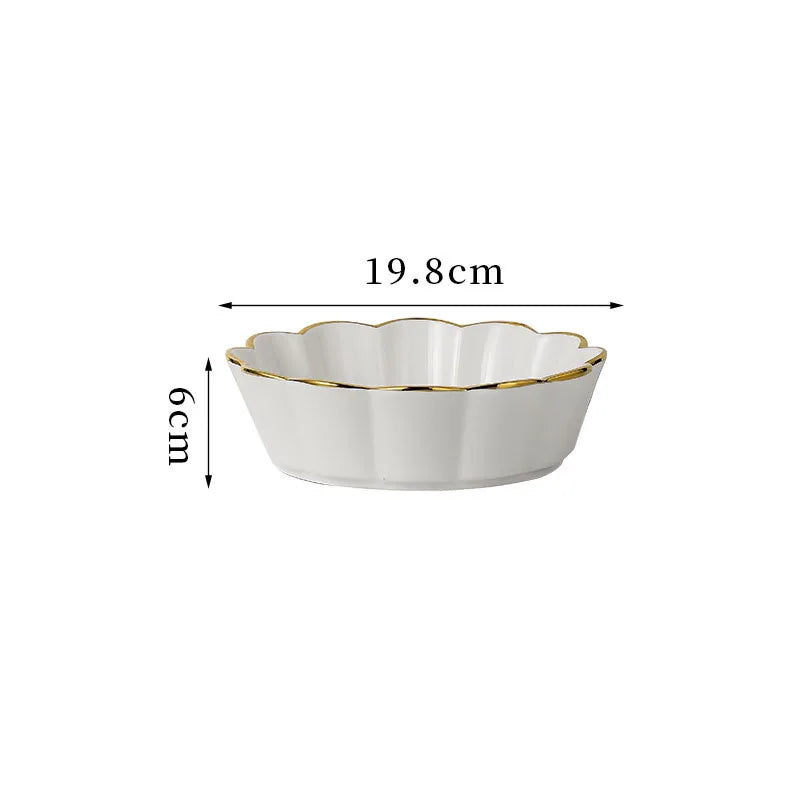 Conjunto de pratos de cerâmica Gold