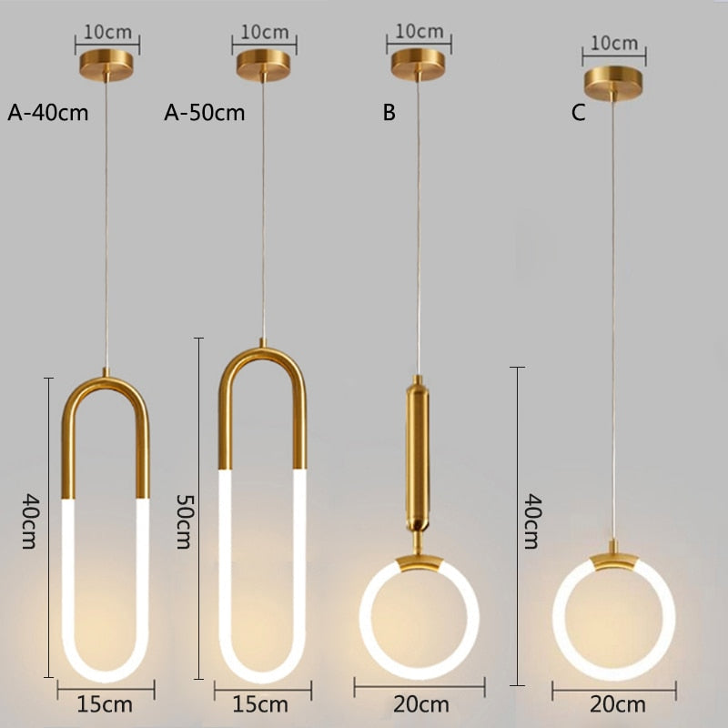 Linha de Pendentes Gold Deluxe