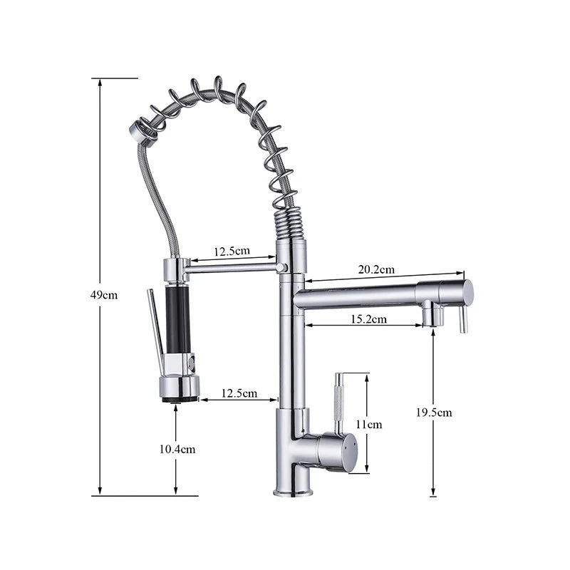 Torneira articulada - Elegance - Black-Chrome