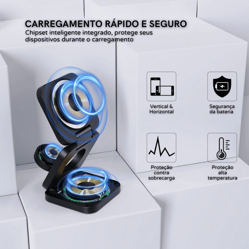 Carregador Iphone Indução Suporte Apple Watch Airpods