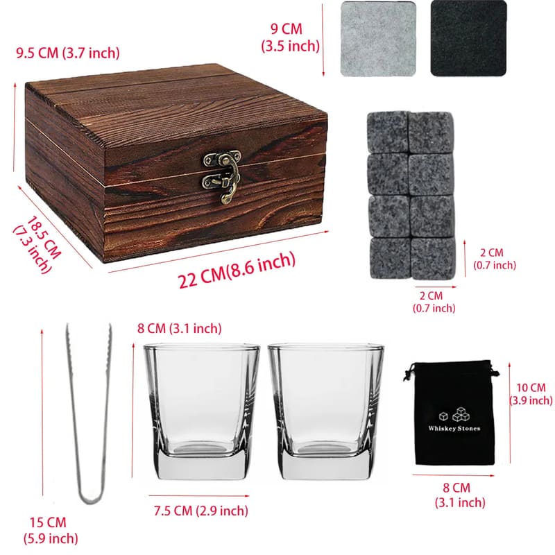 Kit Whisky Copos Cubo de Gelo Pegador